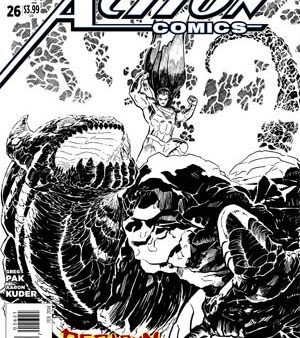 Action Comics (The New 52) #26 Black & White Variant Online Sale